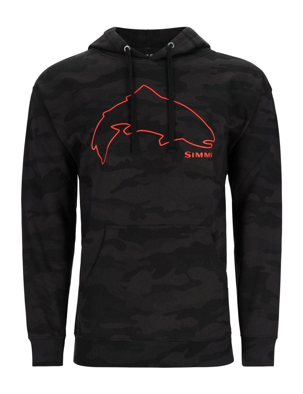 Sudadera Simms Trout Outline Hoody Woodland Camo Carbon