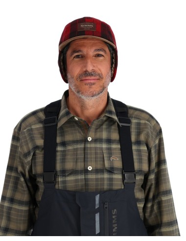 Visera Simms Coldweather Cap Red Buffalo Plaid